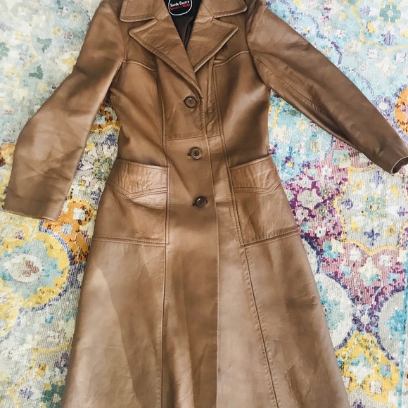 Genuine 70’s vintage leather trench coat/jacket - Picture 8 of 8